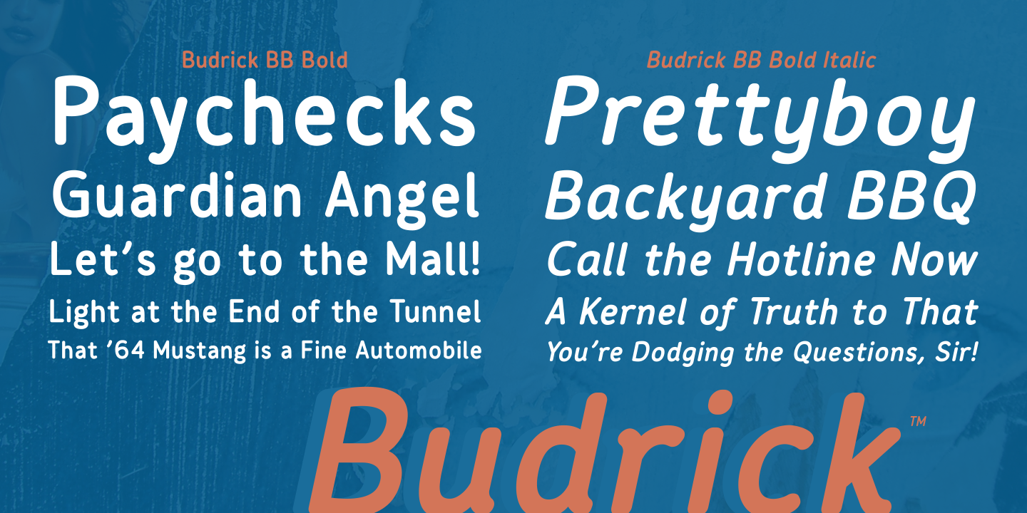 Пример шрифта Budrick BB Bold Italic